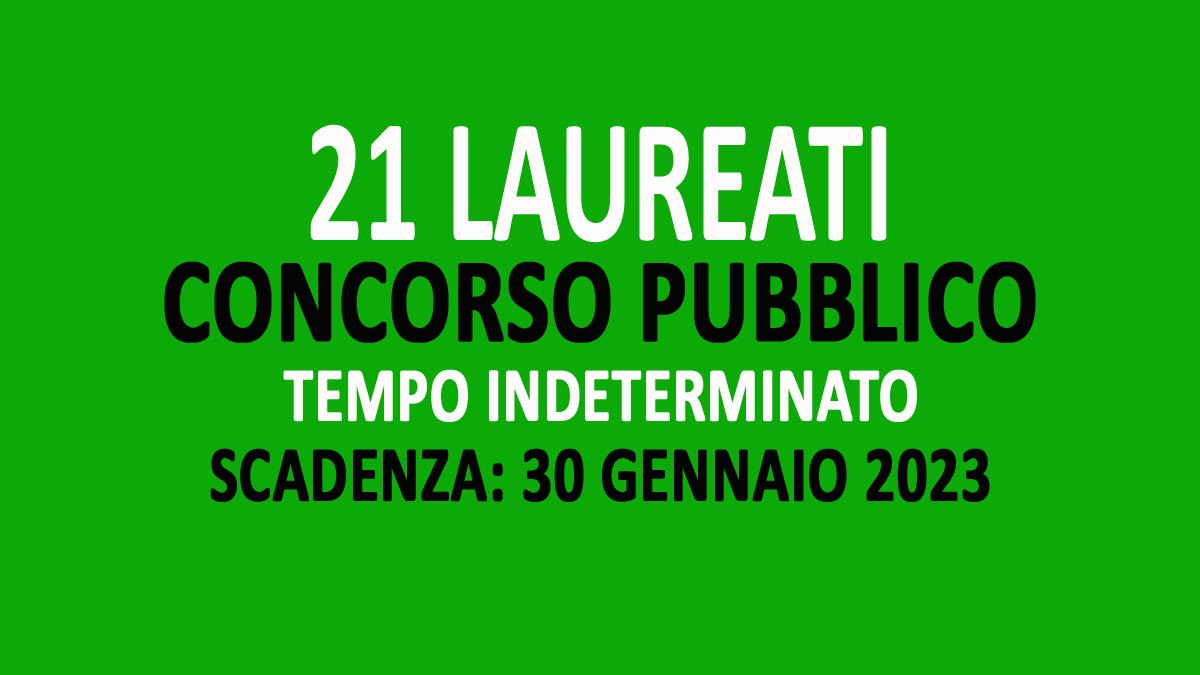 21 LAUREATI CONCORSO PUBBLICO A TEMPO INDETERMINATO VARI PROFILI GENNAIO 2023