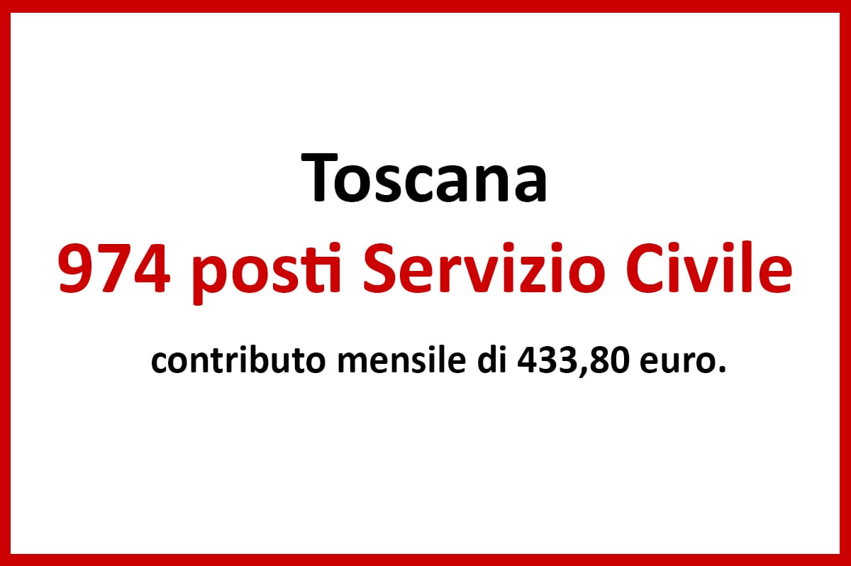 Toscana, 974 posti con il Servizio Civile regionale