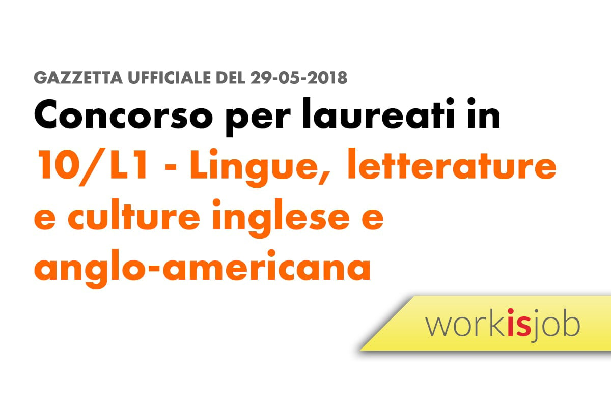 Concorso per laureati in Lingue, letterature e culture inglese e anglo-americana