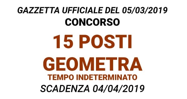 Concorso 15 posti Geometra Livorno - GU n.18 del 05-03-2019