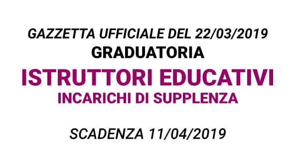 Graduatoria Istruttori Educativi per incarichi di supplenze Comune di Trieste
