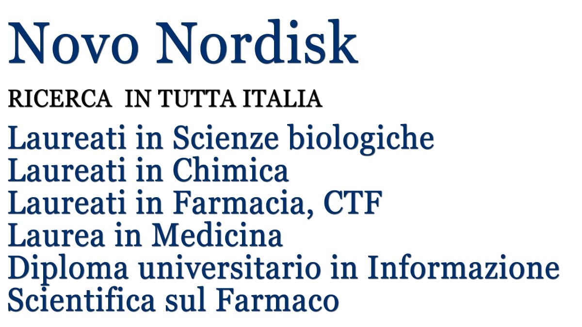 Novo Nordisk ricerca Junior Diabetes Representative in tutta Italia