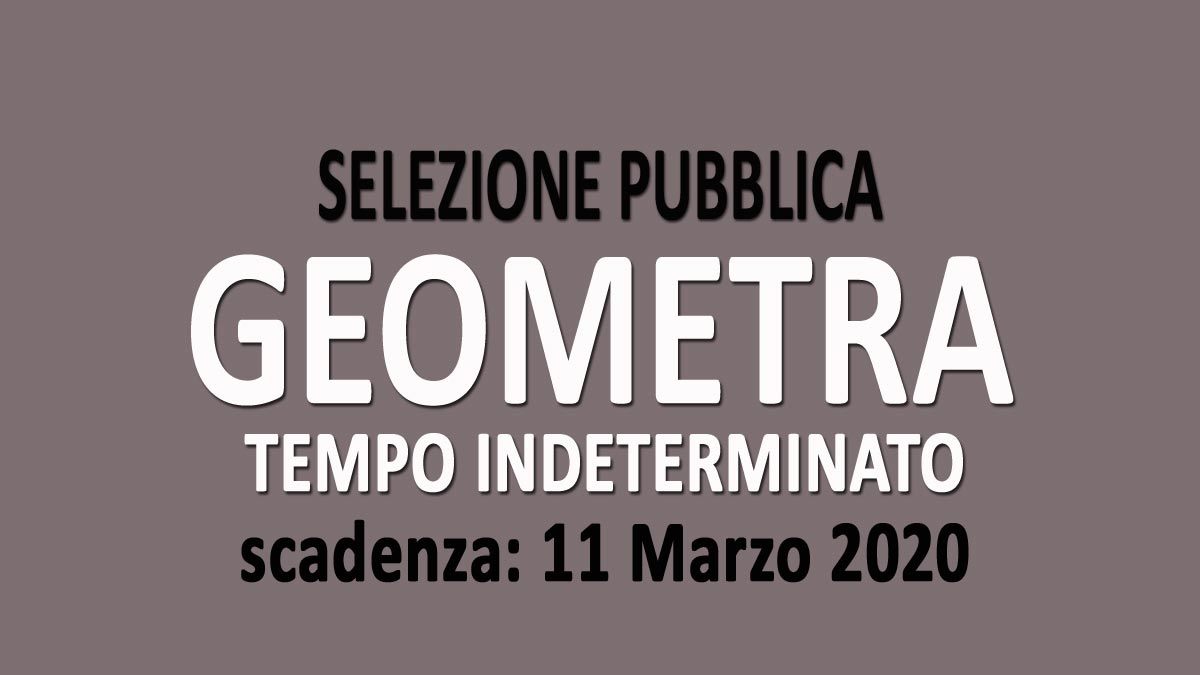 GEOMETRA selezione pubblica GU n.12 del 11-02-2020