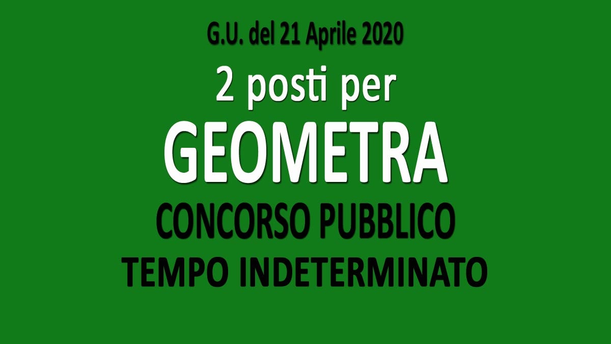 2 GEOMETRI concorso pubblico GU n.32 del 21-04-2020