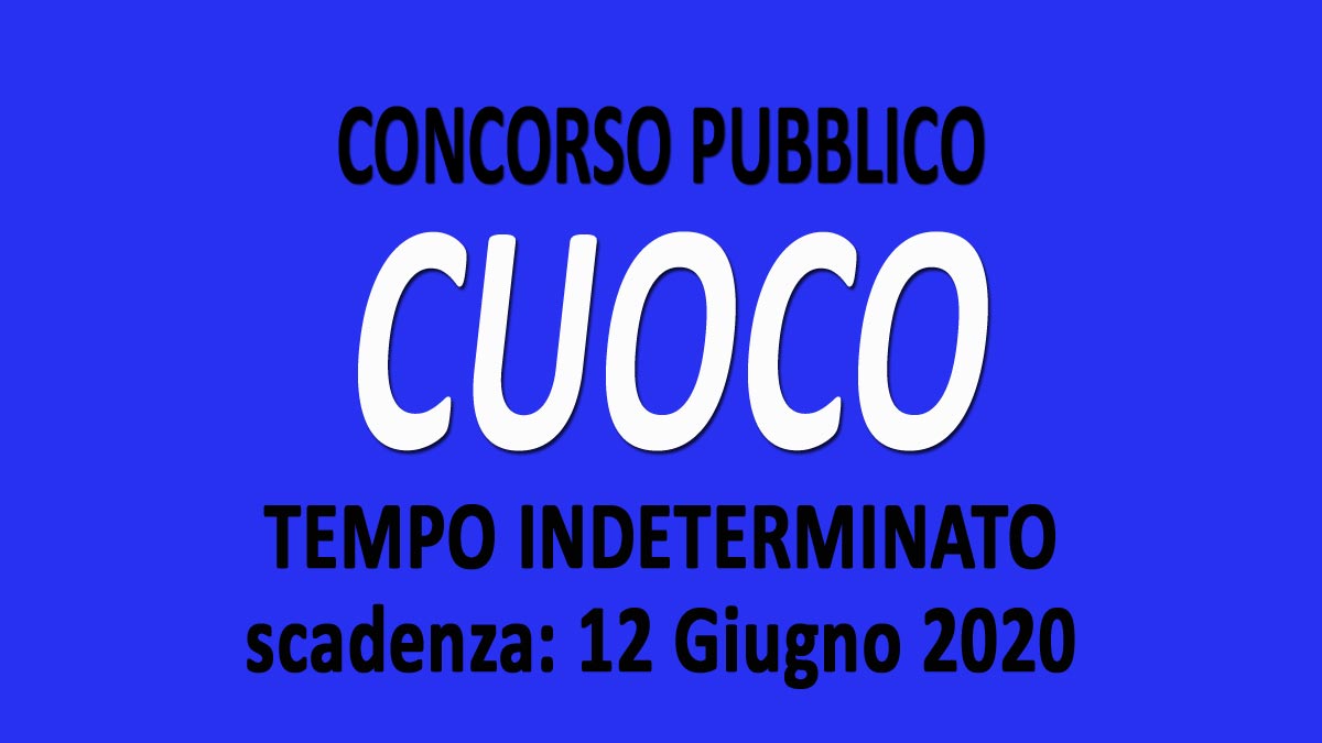 CUOCO concorso pubblico GU n.38 del 15-05-2020