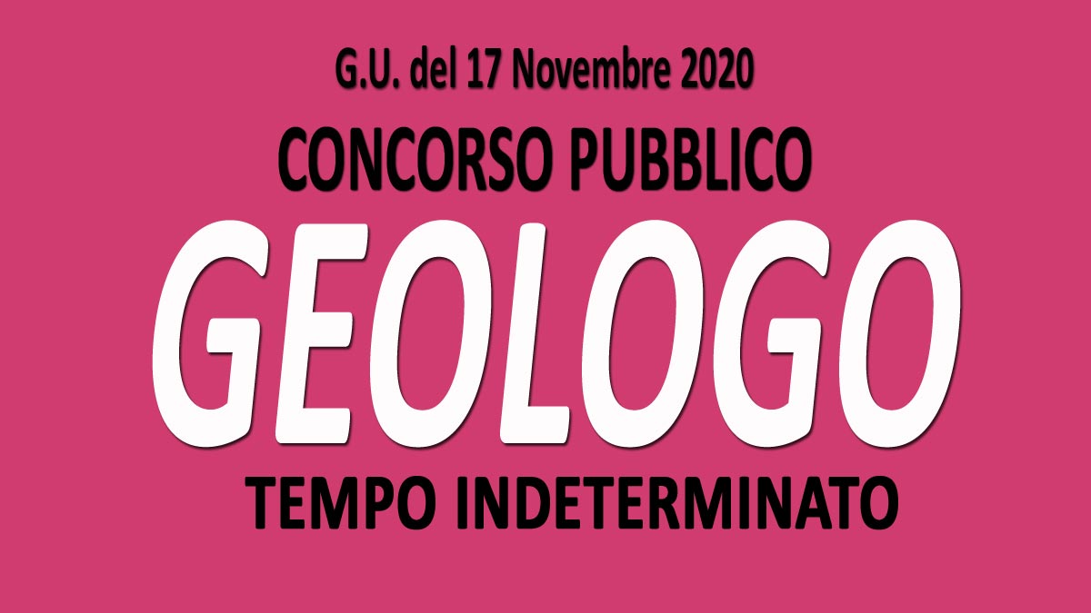 GEOLOGO concorso pubblico GU n.90 del 17-11-2020