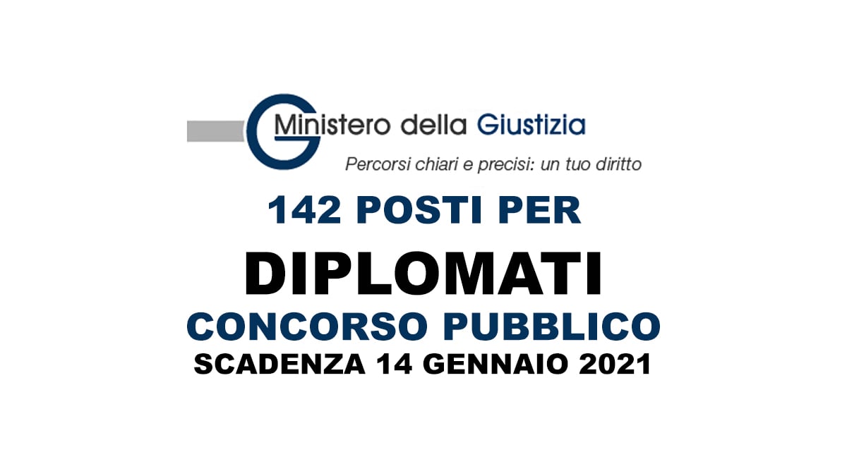 142 posti per DIPLOMATI concorso pubblico MINISTERO DELLA GIUSTIZIA 2021 - AMMINISTRAZIONE PENITENZIARIA