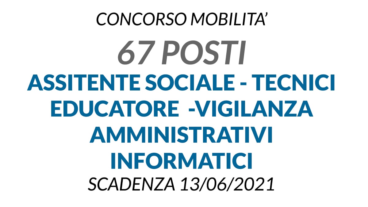 67 posti Assistente Sociale, Educatore, Amministrativo, Informatico Comune di Livorno
