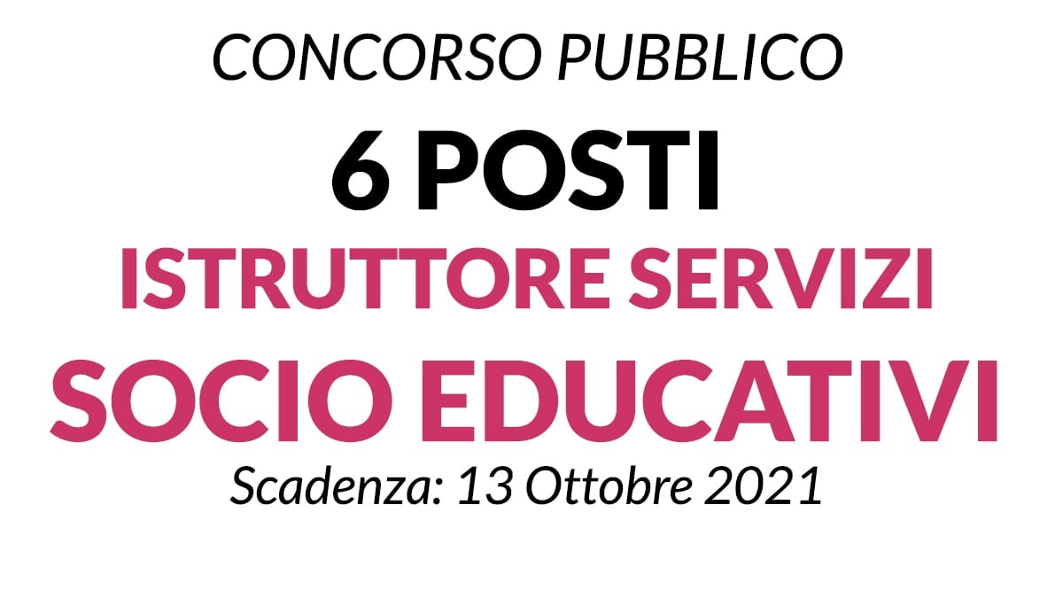 Concorso 6 posti di istruttore servizi socio educativo culturali Comune di Genova
