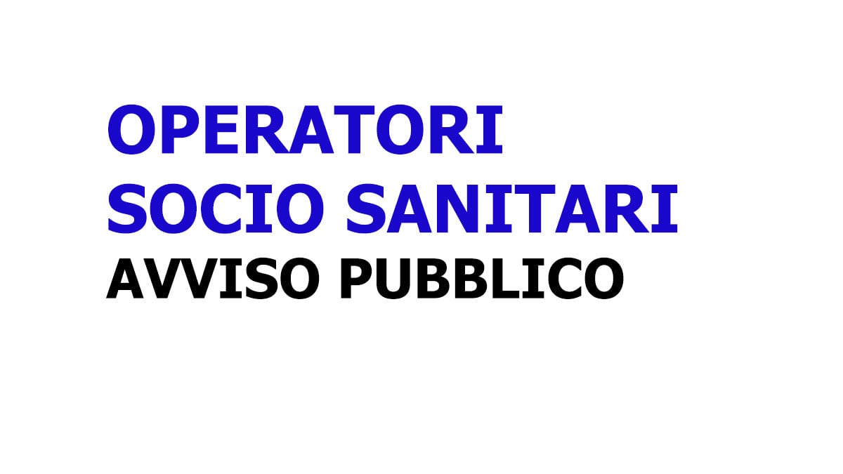 OPERATORI SOCIO SANITARI avviso pubblico 2021 ASP CROTONE