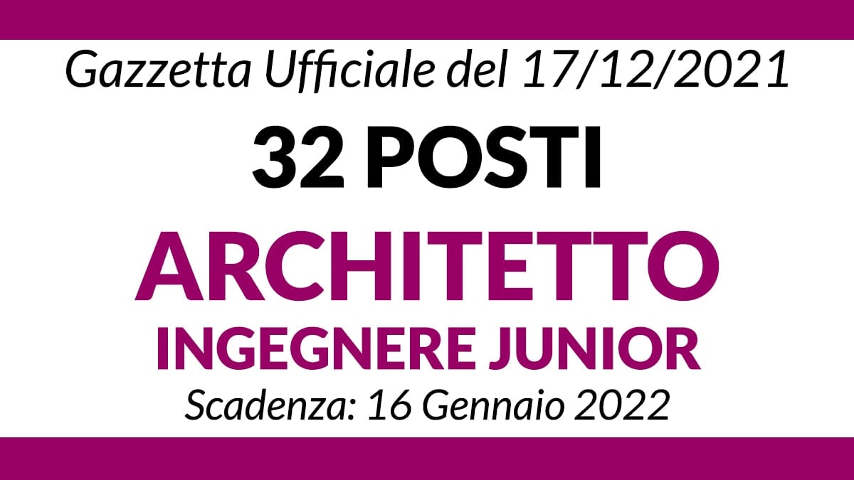 Concorso 32 posti ARCHITETTI/INGEGNERE Junior presso il Comune di Bologna