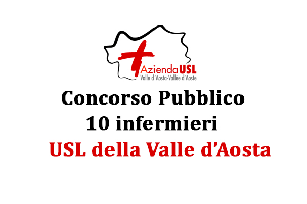  USL Valle d'Aosta, concorso 10 infermieri a tempo indeterminato